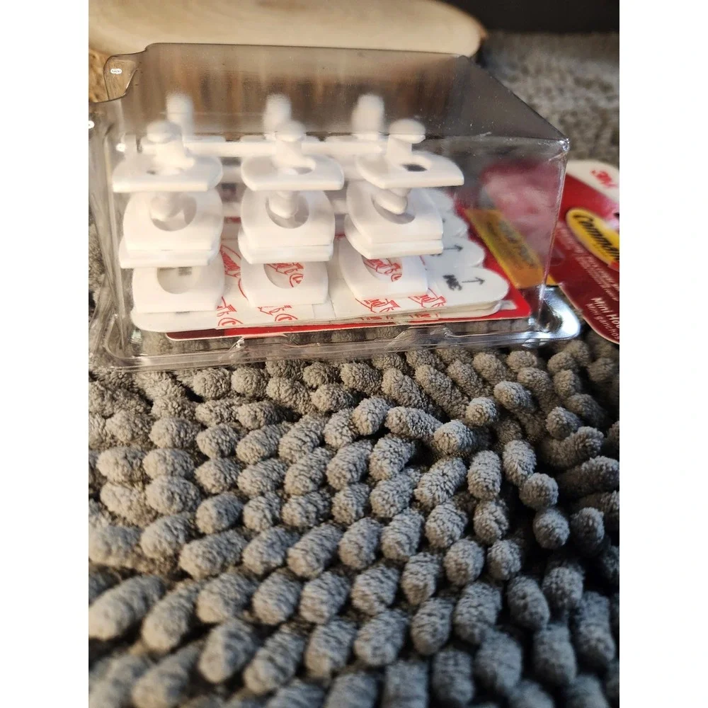 Command 1/2 lbs. Mini White Wall Mount Adhesive Utility Hooks Strips‎ Value Pack